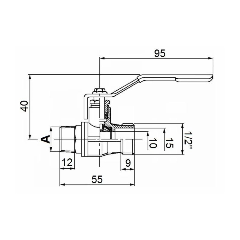 Zawór 1/2"-1/2" do pomp Annovi Reverberi, Comet-347615978