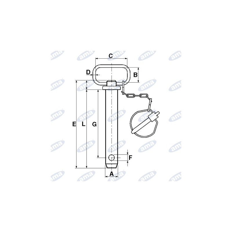 Sworzeń zaczepu z łańcuszkiem i zawleczką 25 x 125 mm-347616978