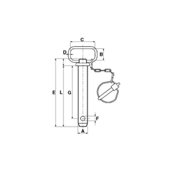 Sworzeń zaczepu z łańcuszkiem i zawleczką 38 x 192 mm-347618972