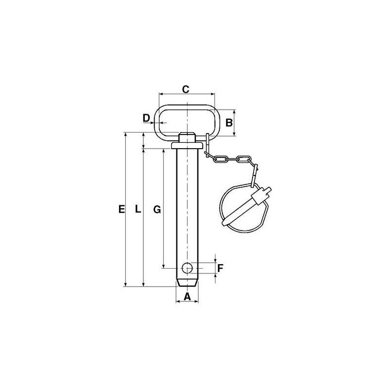 Sworzeń zaczepu z łańcuszkiem i zawleczką 38 x 192 mm-347618972