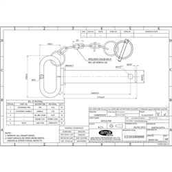 Sworzeń zaczepu z łańcuszkiem i zawleczką 30x160 mm-347620117