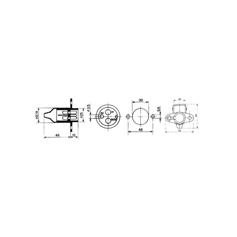 Gniazdo 3-pinowe 12/24V 2x25A+1x5A-347609157