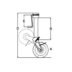 Stopa podporowa z kołem ,boczne ramie 300 mm, 2000 kg  DM 432 SIMOL-347617032