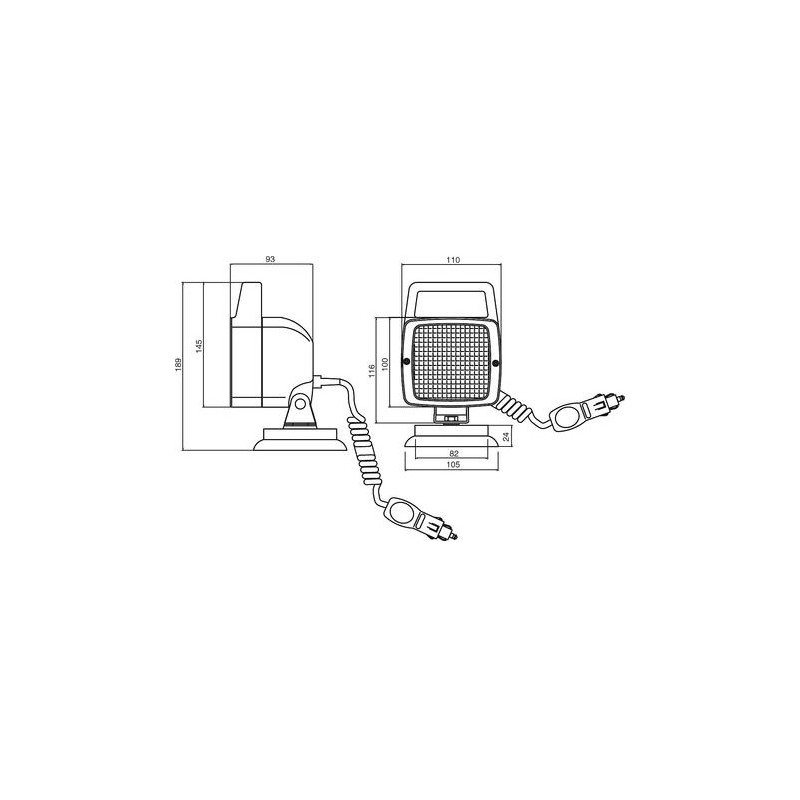 Światło robocze H3 12V z wyłącznikiem, na magnes-347607128