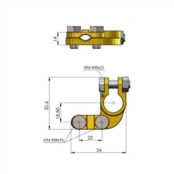 Klema mosiężna akumulatora minusowa  - typ ciężki  50-70-90 mm2-347606773