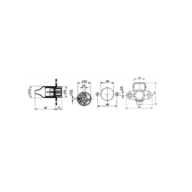 Gniazdo 3-pinowe 12/24V 2x25A+1x5A COBO-347609346