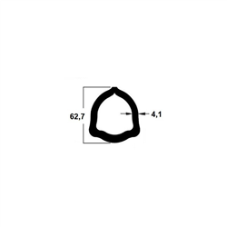 Rura teflonowana 1,5 m, profil trójkątny, 62,7 mm-347620278