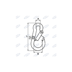 Karabińczyk 5x50 mm, stal galwanizowana  nośność 100 kg-347616831
