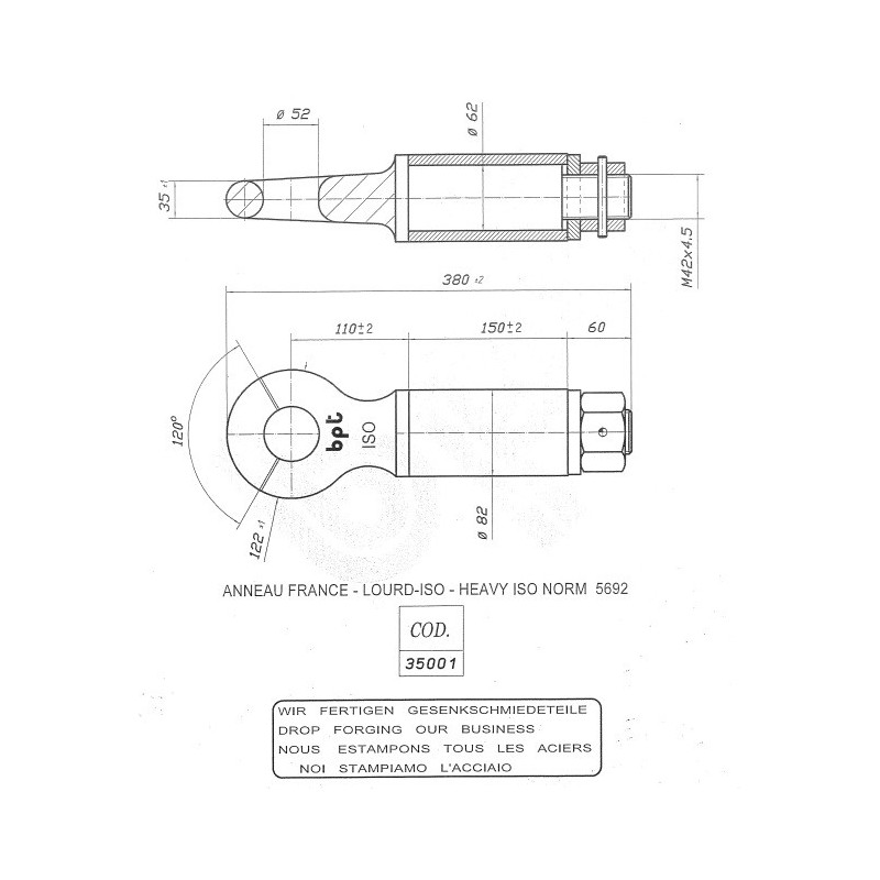 Ucho zaczepu, obracane 17000kg-347620850