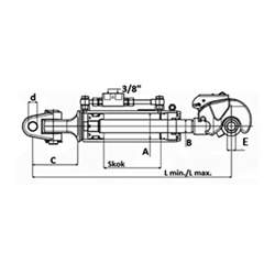 Łącznik hydrauliczny kat. 3 700-920 mm z główką widełkową (32mm) hakiem (32mm)-347620671