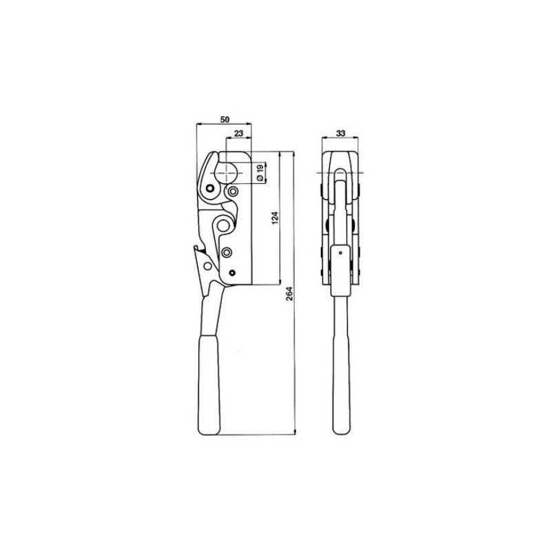 Zamknięcie burty przyczepy 264x50mm-347609685