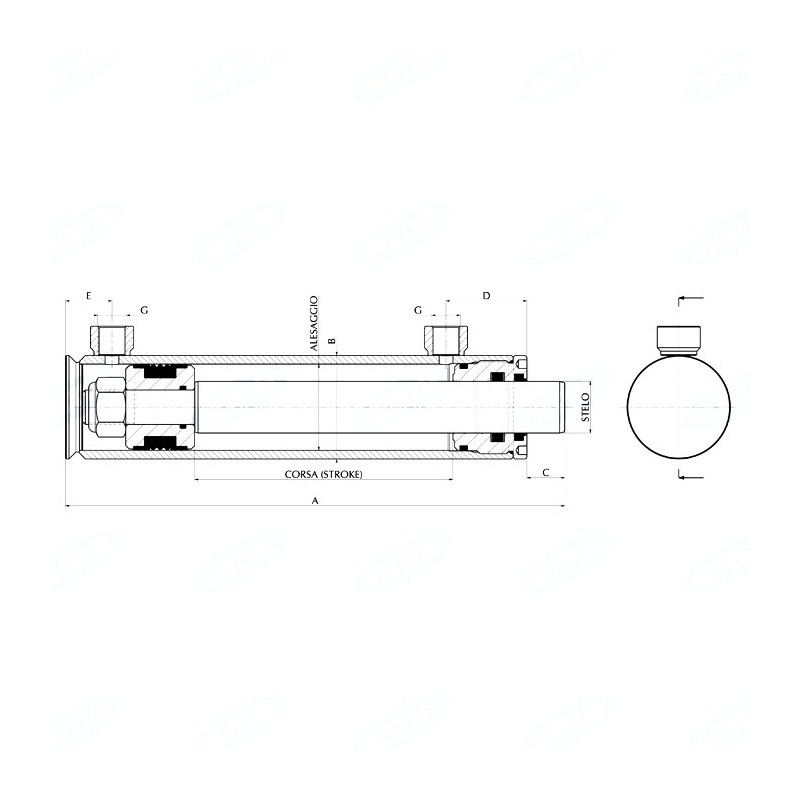 Siłownik hydrauliczny 40x20x100mm-347611661