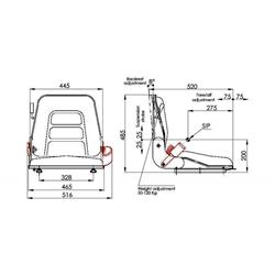 Fotel z amortyzacją mechaniczną AMA SEAT-347612958