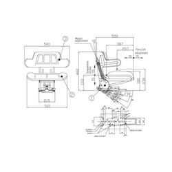 Fotel z amortyzacją mechaniczną AMA SEAT niebieski traktor 80HP-347612946