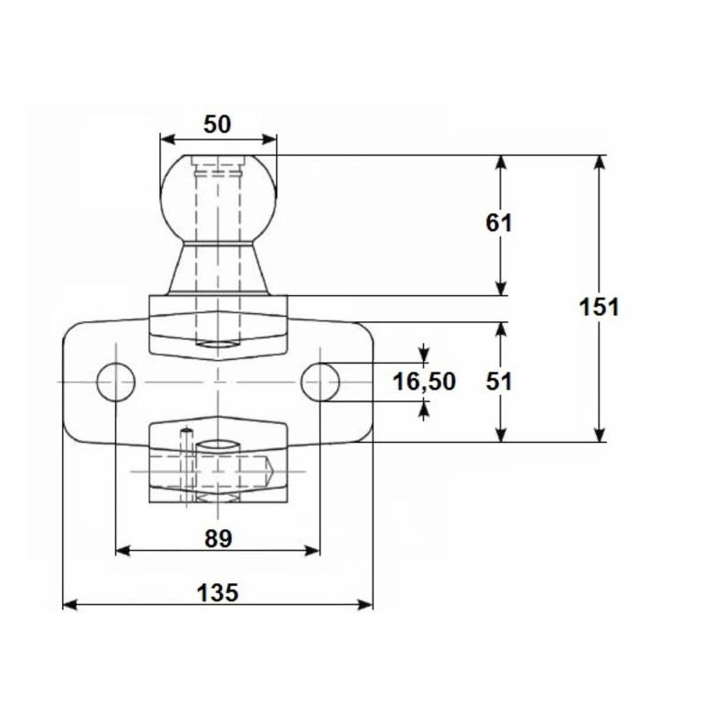 Zaczep holowniczy 3000kg kula 51mm-347609719