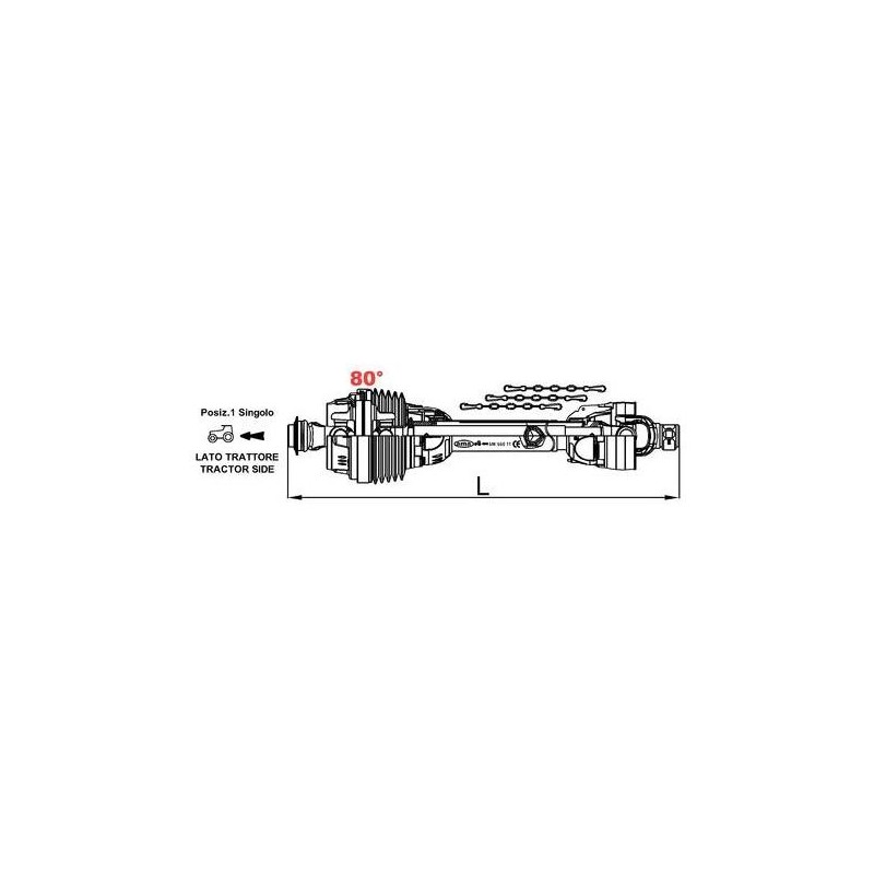 Wał SMART LINE BLACK szerokokątny pojedynczy, L1200, 460Nm-347620743