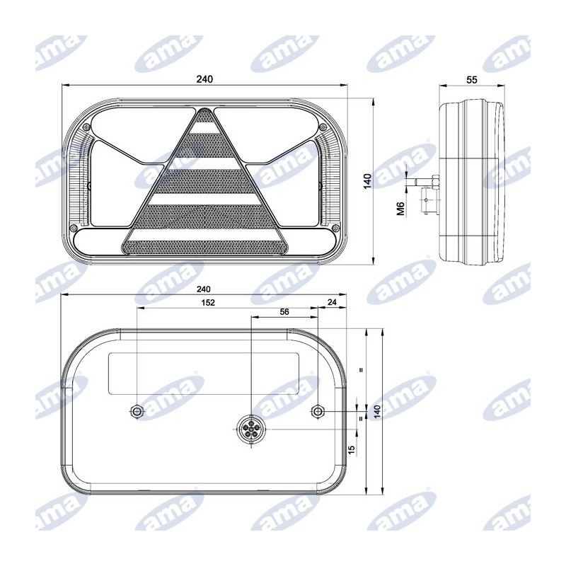 Tylna lampa prawa wielofukcyjna LED 12-36 V-347618602