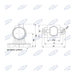 Lampa lewa obrysowa biało-pomaraczowo-czerwona LED 12-36V-347618641