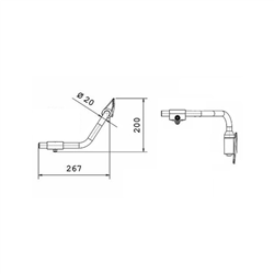 Ramię lewe lusterka typ Fiat 65417033-347619433