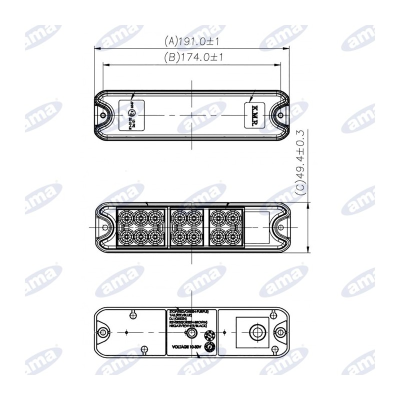 Uniwersalna lampa led tylna 10-30V-347618444