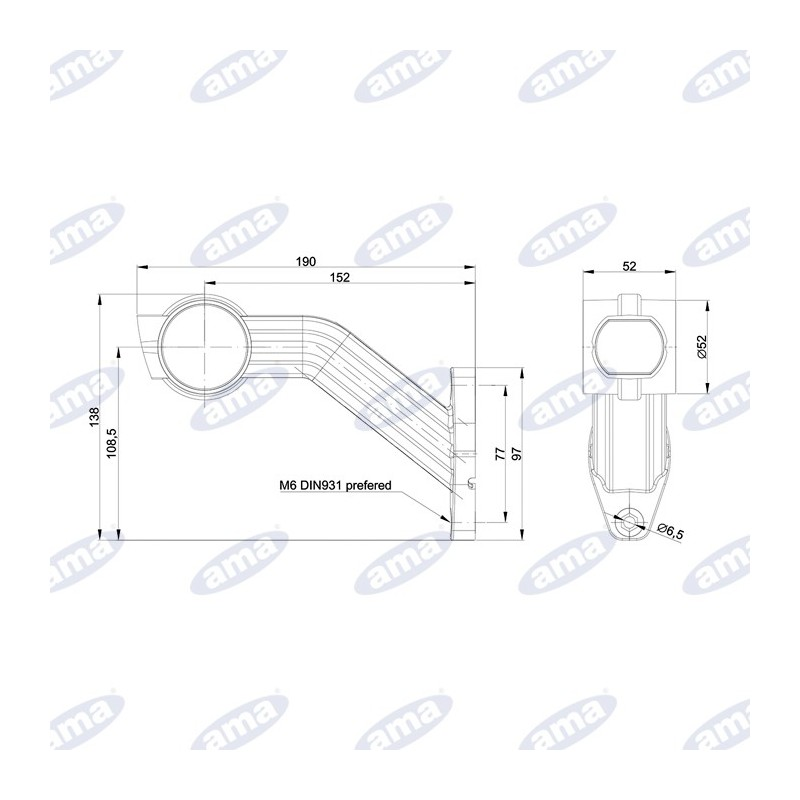Lampa lewa obrysowa biało-pomaraczowo-czerwona LED 12-36V-347618645