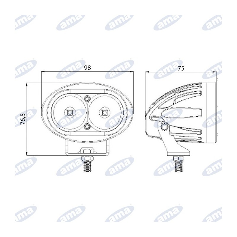 Światło robocze LED niebieskie 10-60V 10W 1000lm IP67-347618450