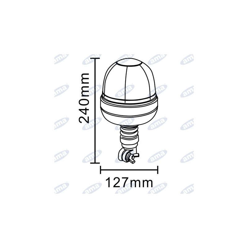 Lampa ostrzegawcza 12V-55W  z elastycznym uchwytem-347616632