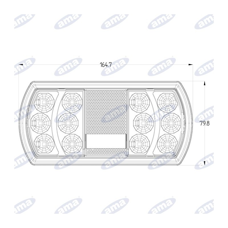 Uniwersalna prawa tylna lampa led 12-24v z dodatkowym oświtleniem tablicy rejestracyjnej-347618412