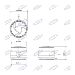 Lampa ostrzegawcza LED 12-24V akumulatorowa montowana na magnes-347618755