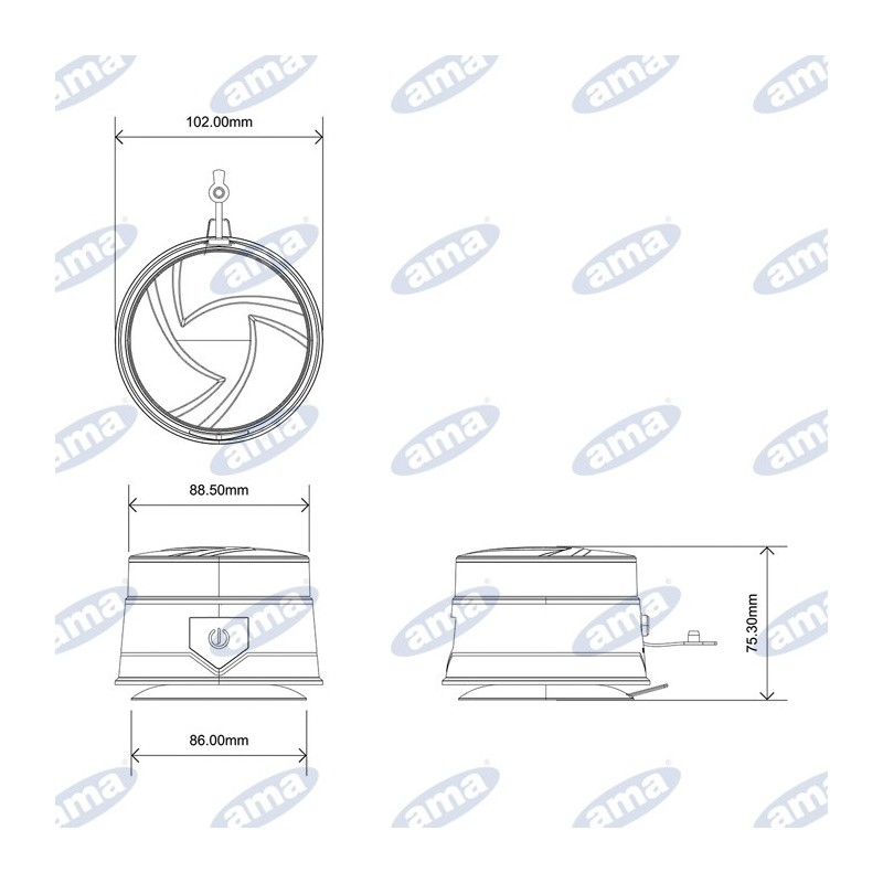 Lampa ostrzegawcza LED 12-24V akumulatorowa montowana na magnes-347618755