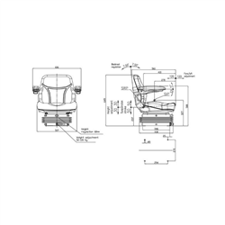 Fotel z amortyzacją mechaniczną AMA SEAT-347610392