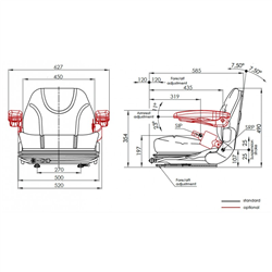 Fotel z amortyzacją mechaniczną AMA SEAT traktor-347610415
