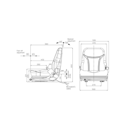Fotel z amortyzacją mechaniczną AMA SEAT-347610417
