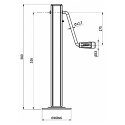 Stopa podporowa Simol, 560 mm 800 kg z korbką boczną-347615541