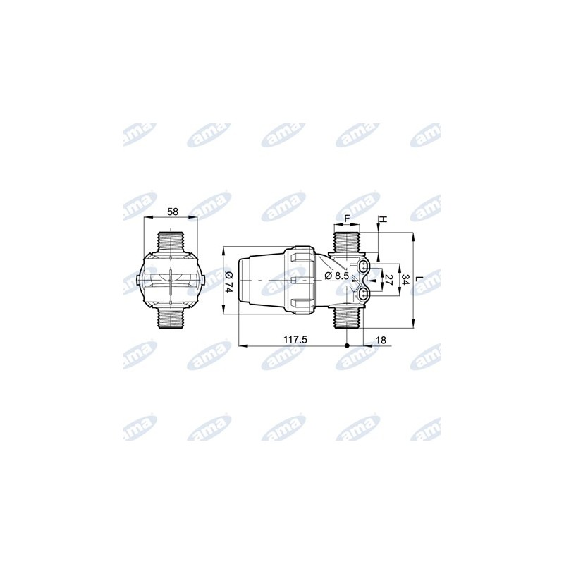 Filtr ciśnieniowy liniowy 1/2 100L/MIN 14 Bar Oryginał ARAG 3222023-347617765
