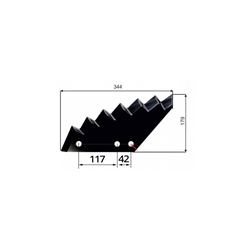 Nóż do paszowozu 344x8 mm, mały Kuhn - zamiennik-347616009