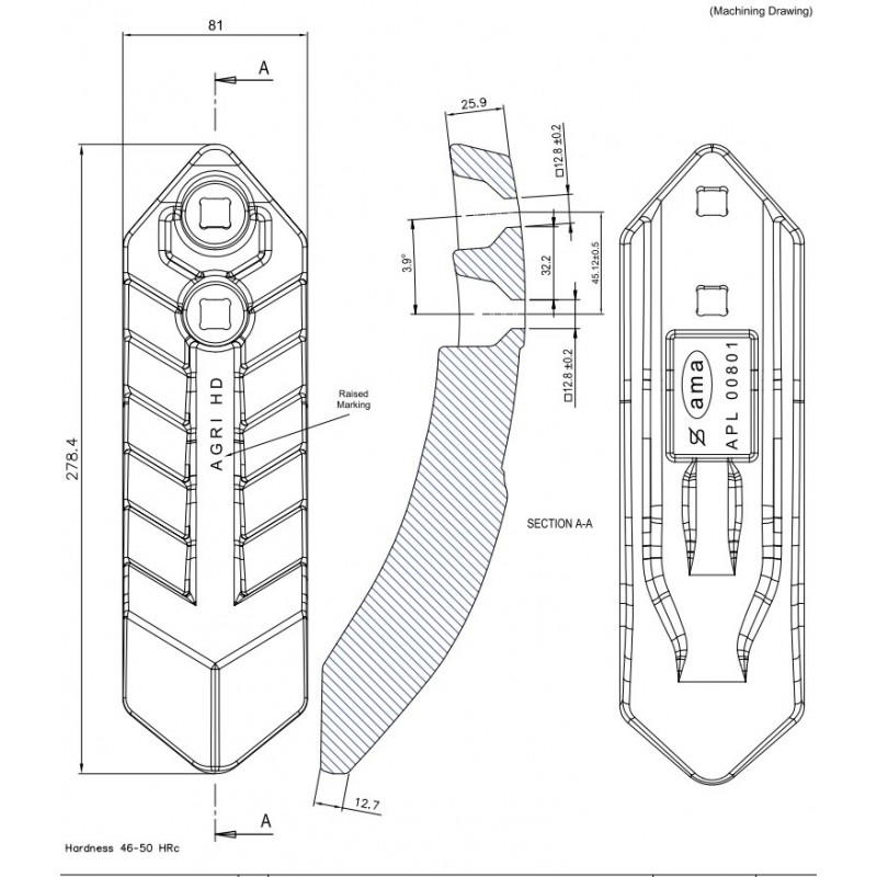 Dłuto odkuwka typ Kuhn dwuotworowe-347620979