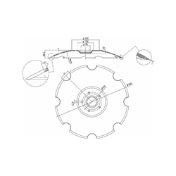 Talerz typu LEMKEN, 645 mm, grubość 6 mm-347616324