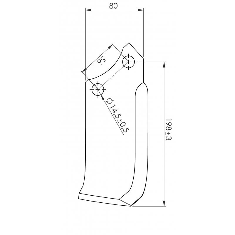 Nożyk Maschio 80x10 LEWY,M74100436 oryginał-347619881