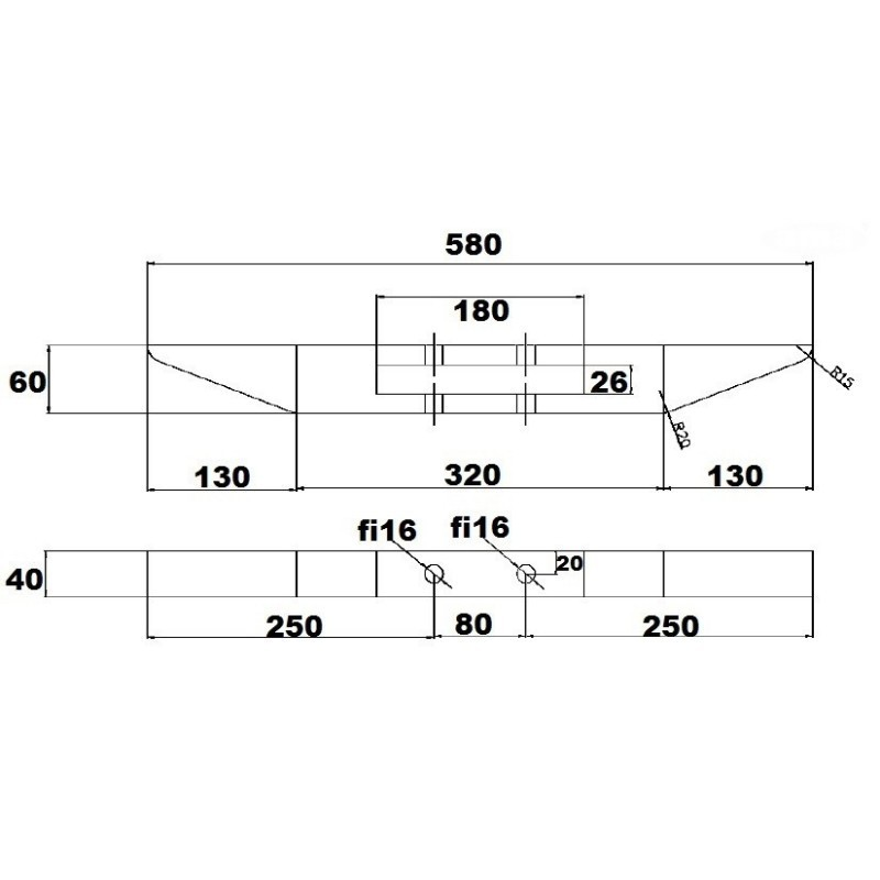 Dłuto MICHEL wzmocnione 580x60 mm - zamiennik-347616022
