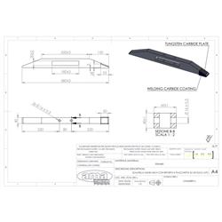 Dłuto Michel wzmocnione płytką węglika wolframu i napawem 580x60 mm - zamiennik-347618951