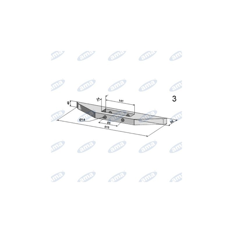 Dłuto grządzieli do małego Michela 520x40mm-347914213