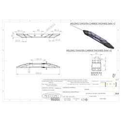 Dłuto  grządzieli do małego Michela 530x40mm wzmocnione napawem-347619308