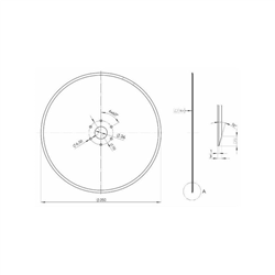 Talerz typu LEMKEN, 350 mm, otwór 36 mm, grubość 3 mm, 5826028-347610531