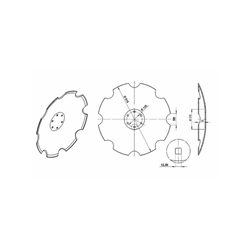 Talerz typu LEMKEN, 615 mm, grubość 6 mm, RUBIN-347610540