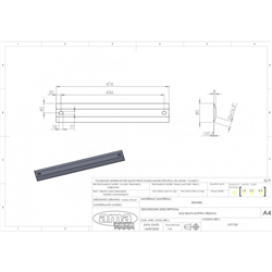 Nóż wału uprawowego 476x80x8 mm, średnica otworu 18mm, dwustronny, ostrze 1 mm-347618131