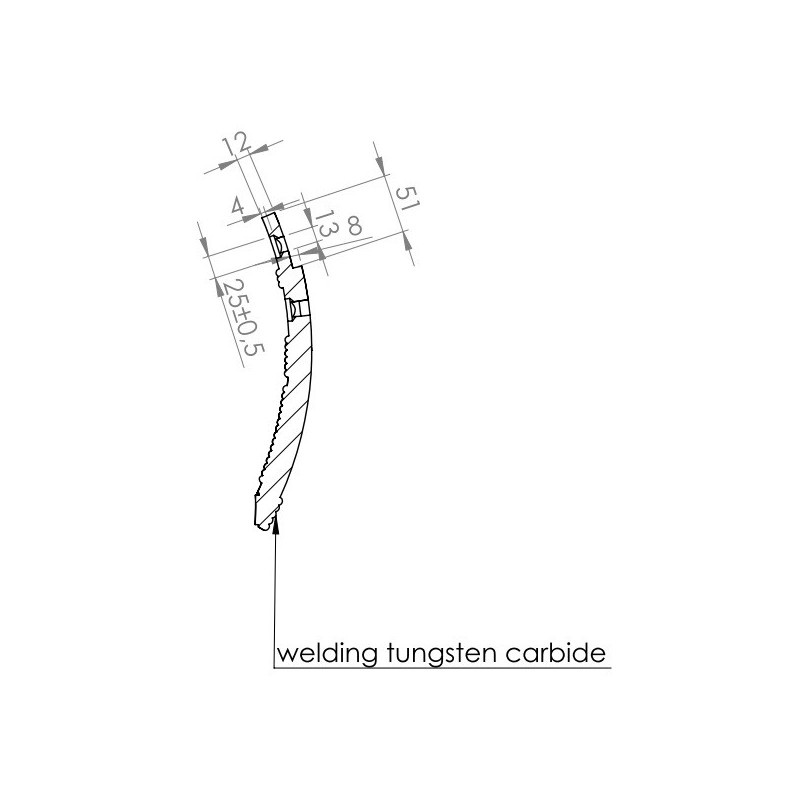 Dłuto grządzieli Horsch dwuotworowe, wzmocnione napawem + płytką tungsten 80x20-zamiennik-347618871