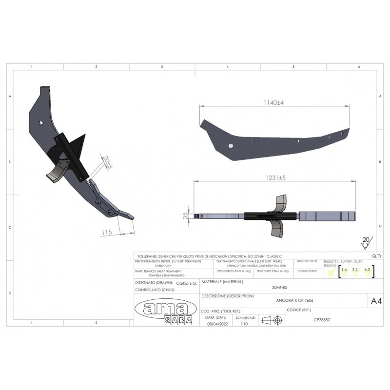 Pług dłutowy typ RIPPER 1110mm nowa wersja-347619298
