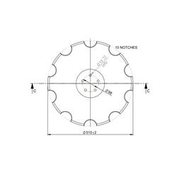 Talerz do agregatu talerzowego, zębaty 510 mm, 5 otworowy, grubość 3,5mm,-347617774