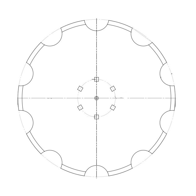 Talerz do agregatu talerzowego, zębaty 510 mm, 6 otworowy, grubość 3,5 mm-347618151